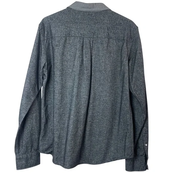 Stussy Men's Button Front Long Sleeve Textured Cotton Skater Shirt Size Large